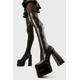 Lamoda Women`s Fantasies Wide Calf Platform Thigh High Boots Size UK 5