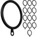 Meriville 14 Pcs Metal Curtain Rings w/ Eyelets Metal in Black | 1.5 H x 1.5 W in | Wayfair RG-15-14-BL001-10073