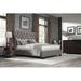 Modus Furniture Geneva - Melina Dolphin Storage Panel Bed Upholstered/Linen in Gray | 61 H x 88 W x 87 D in | Wayfair 3ZH3D553