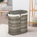 Shimano Handwoven Rattan Laundry Basket w/ Handles in Gray/Brown | 24.5 H x 24 W x 13.5 D in | Wayfair ppg69401573Gr