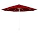 California Umbrella 11 ft. Fiberglass Pulley Open Double Vents Market Umbrella - Matted White and Sunbrella-Jockey Red - 11 ft.