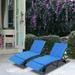 GoDecor Black PE Rattan Patio Chaise Lounge Chair w/ Cushion Wicker Patio Pool Lounge Chair with 6 Adjustable Positions