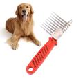 Pet comb Dematting Comb for Dogs and Cats Dematting Tool Pet Detangler DIY Dog Cat Grooming (Red)