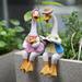 Ducks Outdoor Garden Ornament Reading Couple Animal Sculpture Ornament 22cm Pair of Ducks Resin Gift Indoor and Yard Decor Statues