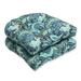 Pillow Perfect 543802 Pretty Paisley Navy Wicker Seat Cushion (Set of 2)