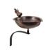 Achla Heart Shaped Birdbath with Over Rail Bracket Copper & Black