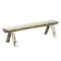 Montana Woodworks 5 Half Log Outdoor Bench - Clear Lacquer - 5