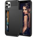 Compatible with iPhone 12 Pro Case Wallet 5G Cover Credit Card Holder ID Slot Sliding Back Pocket Anti-Scratch Dual Layer Protective Compatible with iPhone 12 Pro 5G 6.1 inch Black