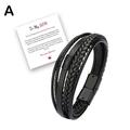 DAGESVGI Men Classice Multilayer Leather Bracelet Magnetic-clasp Wrap Multi Layer Cowhide Braided Bangles O2J3