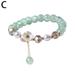 PLGEBR Creative Handmade Crystal Daisy Beaded Charm Bracelet Colorful Flower Charm Bracelets Jewelry for Women Girls F6V0