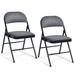 Inbox Zero Antonino Fabric Padded Stackable Folding Chair Folding Chair Set Fabric in Black/Gray | 29 H x 18 W x 20 D in | Wayfair