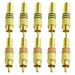 Cogfs 10 Pcs Gold -plated welding RCA plug AV audio and video plug High Quality Connectors