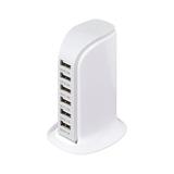 30W White Multi 6 Port USB Charger 6A Rapid Charging Station Desktop Travel Hub Original US Plug