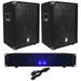 2) Rockville RSG10 10 PA Speakers+Technical Pro AX1200 1200w Power DJ Amplifier