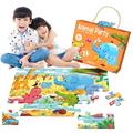 FUNNYFAIRYE 24 Pieces Children s Educational Brain Toy Puzzle Snap Tight Interlocking Puzzles For Age 2 3 4 5 6 Years (Animal Party )