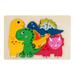 Temacd Jigsaw Puzzle Wooden Colorful Three-dimensional Educational Hand-eye Coordination Child Gift 3D Animal Puzzle Baby Early Education Toy Party Favors Dinosaur
