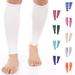 Doc Miller Calf Compression Sleeve Men and Women - 20-30mmHg Shin Splint Compression Sleeve Recover Varicose Veins Torn Calf and Pain Relief - 1 Pair Calf Sleeves White Color - X-Large Size