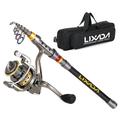 Lixada Lixada Telescopic Fishing Rod and Reel Combo Full Kit Carbon Fiber Fishing Rod Pole + Fishing Reel + Fishing Tackle Carrier Bag Case Fishing Gear Set