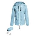 Eyicmarn Women Packable Rain Jacket Outdoor Hooded Windbreaker with Adjustable Drawstring