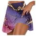 LTTVQM Short Skirts for Women Plus Size Vintage Print Built-In Shorts Skirts Pleated Skorts Casual Yoga Golf Tennis Mini Skirts Purple L