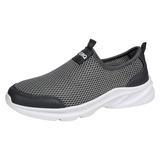 TOWED22 Training Men s Sneakers Bowling Shoes Men Slip on Sneakers for Indoor Outdoor Gym Travel Work(Grey 8.5)