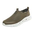 TOWED22 Mens Non Slip Shoes Walking Jogging Workout Fitness Lightweight Cushion Breathable Slip On Gym Tennis Sneakers for Men(Khaki 9)