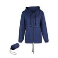 Eyicmarn Women Packable Rain Jacket Outdoor Hooded Windbreaker with Adjustable Drawstring