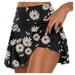 LTTVQM Tennis Skirts for Women Plus Size Skirt Flared High Waist Pleated Casual Mini Short Skirt with Shorts Black XXL