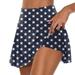 IWRUHZY Women s Summer Pleated Skort Tennis Skirts Athletic Stretchy Yoga Skirt Short Navy XL