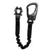 Fusion Tactical 6ft 72 x1 Internal Bungee Elastic Sling Military Police Personal Retention Helo Lanyard with Kong Frog Shackle Snap Hook 23kN Black