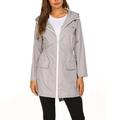 Women Raincoat Waterproof Trench Coat Outdoor Windbreaker Long Rain Jacket