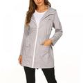 BOLLSLEY Women s Waterproof Raincoat Lightweight Rain Jacket Hooded Windbreaker for Outdoor