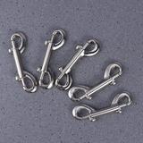 5pcs 118mm Zinc Alloy Double End Bolt Snap Hook Marine Grade Double Ended Snaps Diving Clips Spring Bolt Snaps Key Ring(Silver)