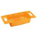 Uxcell Extendable Over the Sink Strainer Fruit Vegetable Food Prep Adjustable Colander for Kitchen Plastic Yellow