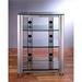 VTI Manufacturing 4 Silver Oval Poles 4 Clear Glass Shelves AV Stand - Silver