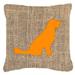 Carolines Treasures Labrador Burlap and Orange Fabric Decorative Pillow - 14 x 14 in.