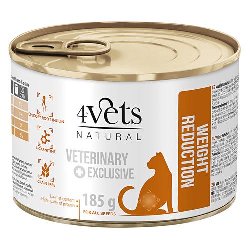 12x 185g 4Vets Natural Katze Weight Reduction Katzenfutter nass