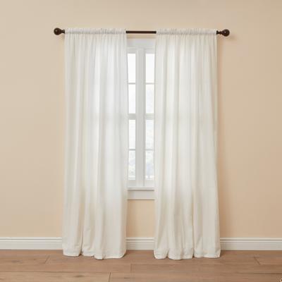 Wide Width Poly Cotton Canvas Rod-Pocket Panel by BrylaneHome in Eggshell (Size 48