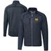 Men's Cutter & Buck Heather Navy Michigan Wolverines Alumni Logo Mainsail Sweater-Knit Full-Zip Jacket