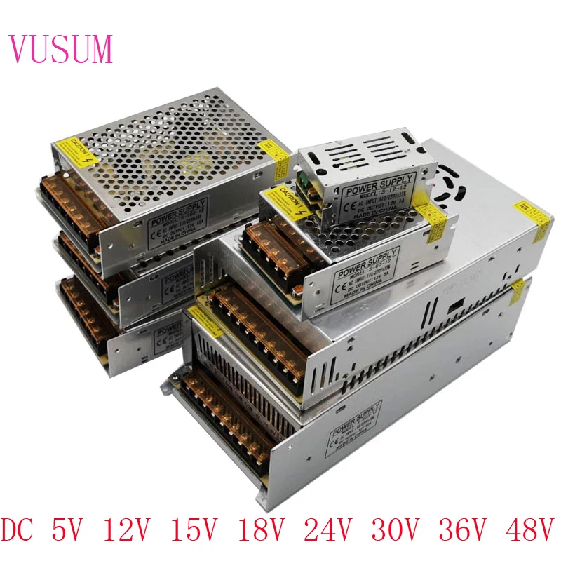 Schaltnetzteil Lichttransformator AC110V 220V zu DC 5V 12V 15V 24V 36V 48V Netzteil Quellenadapter für LED-Streifen CCTV Image