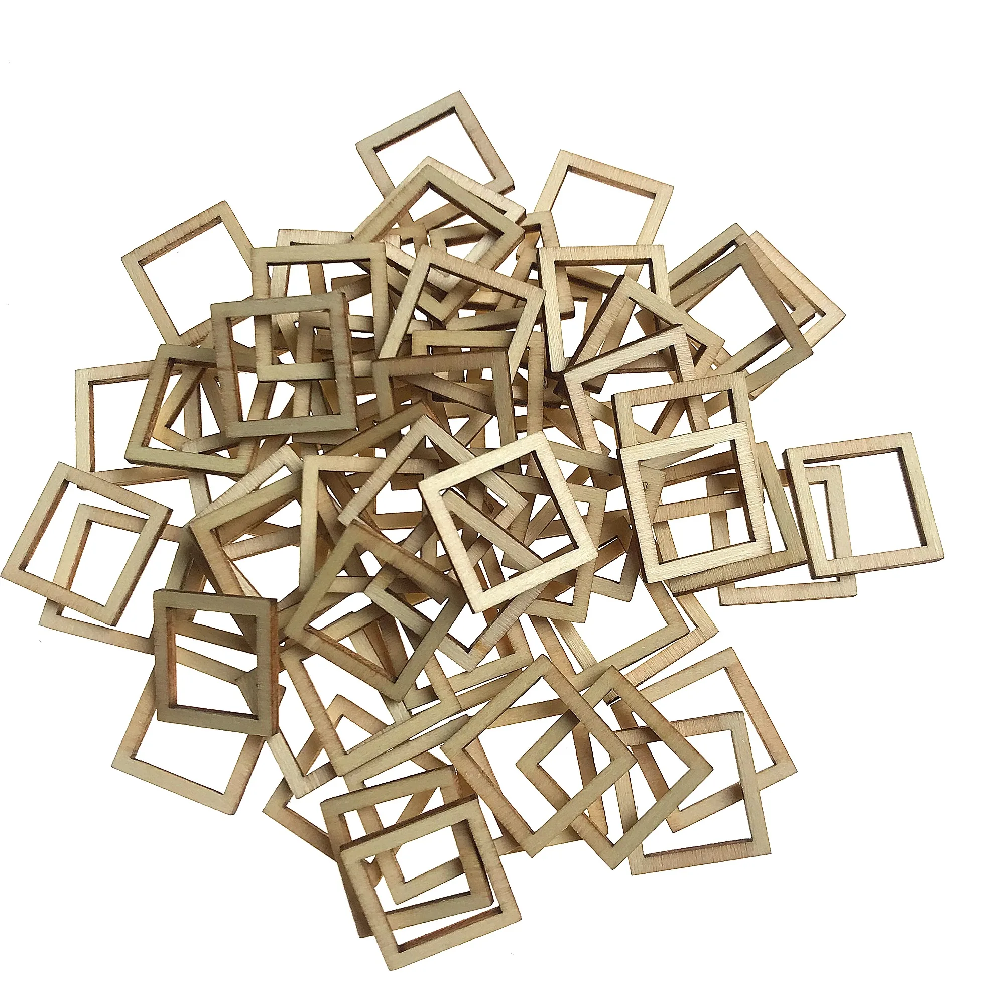 100 stücke Holz Handwerk Blume Blatt Herz Form Hängende Ornamente Für Home Party Tisch Dekoration DIY Scrapbooking Handwerk Image