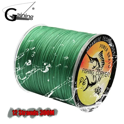 12 stränge Geflochtene Angelschnur 300M PE Draht 35LB-180LB Multifilament Angelschnur 8 Farben zu