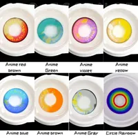 Bio-essenz 2 Teile/para Cosplay Farbe Kontaktlinsen für Augen Anime Zubehör Orange Rosa Grün