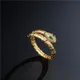 Mode Gold Farbe Schlange Ring Für Frauen Mädchen Einstellbare Exquisite Shiny Zirkonia Finger Ring