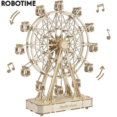 Robotime Rolife 232 stücke Drehbare DIY 3D Riesenrad Holz Modell Baustein Kits Montage Spielzeug