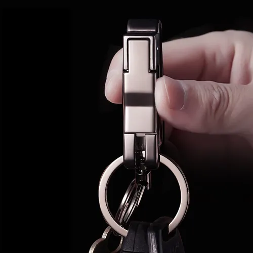 Gürtel Befahrbar Auto Keychain männer Kreative Zink-legierung Hohe Qualität Anti-Verloren Dual