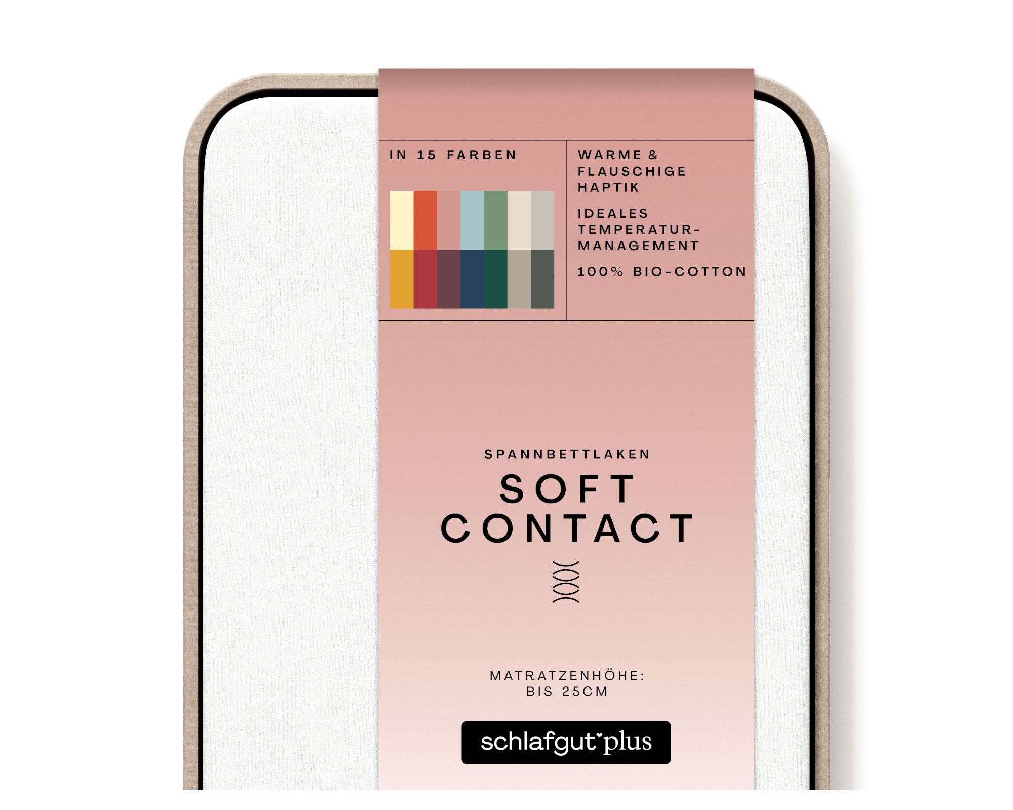 schlafgut »Plus« Soft Contact Spannbettlaken XL / 269 Red Mid Image