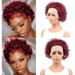 6 inch Curly Pixie Cut Wig Human Hair Burgundy Short Curly Wigs for Women Pixie Wigs Brazilian Wigs 13X1 Transparent Lace Front Wigs 99J