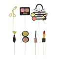 Makeup cake toppers 7 Pcs Cake Toppers Creative Lipstick Eye Shadow Box Cosmetic Bag Cupcake Toppers Dessert Toppers Wedding Birthday Party Fruit Picks