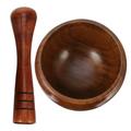 1 Set Wooden Garlic Mortar and Pestle Garlic Grinders Kitchen Utensil (Short)